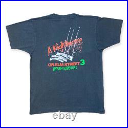 Vintage 1987 Nightmare on Elm Street 3 Horror Movie T shirt Black Large
