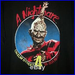Vintage 80s A Nightmare On Elm Street 4 Freddy Krueger Wanna Suck Face T Shirt