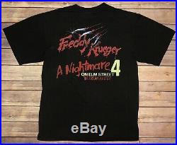 Vintage 80s Freddy Krueger A Nightmare On Elm Street 4 Movie T Shirt Sz XL