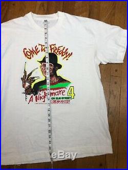 Vintage A Nightmare On Elm Street 4 Freddy Krueger Shirt Mens L 80s Horror Promo