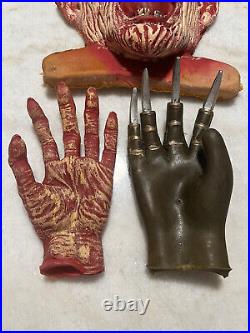Vintage Freddy Krueger Nightmare On Elm Street Foam Head Plastic Hands Costume