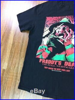 Vintage Freddy Krueger T Shirt Sz L Nightmare On Elm Street Horror Movie Promo