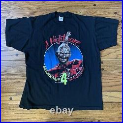 Vintage NIGHTMARE ON ELM STREET PART 4 Movie Promo T-Shirt 80s HORROR Freddy