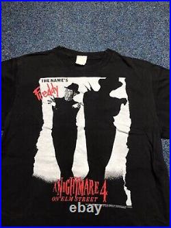 Vintage Nightmare On Elm Street Shirt 80s Horror Movie/Film 1989 Promo Large