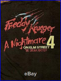 Vtg NIGHTMARE ON ELM STREET t shirt horror movie promo freddy krueger evil dead
