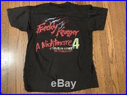 Vtg NIGHTMARE ON ELM STREET t shirt horror movie promo freddy krueger evil dead